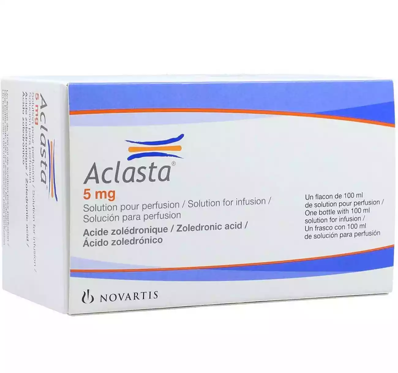 Το ACLASTA διατίθεται σε φιάλες των 100 ml για ενδοφλέβια έγχυση, περιέχοντας 5 mg ζολεδρονικού οξέος.