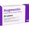 AUGMENTIN συσκευασία αντιβιοτικού με αμοξυκιλλίνη και κλαβουλανικό οξύ