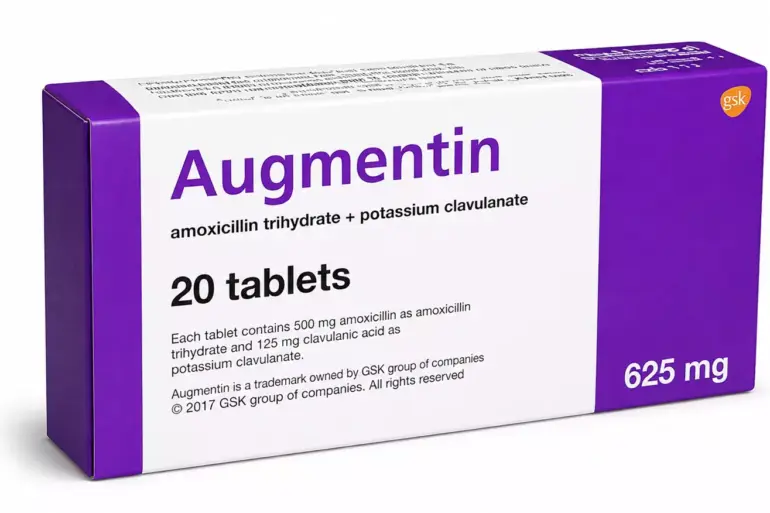 AUGMENTIN συσκευασία αντιβιοτικού με αμοξυκιλλίνη και κλαβουλανικό οξύ