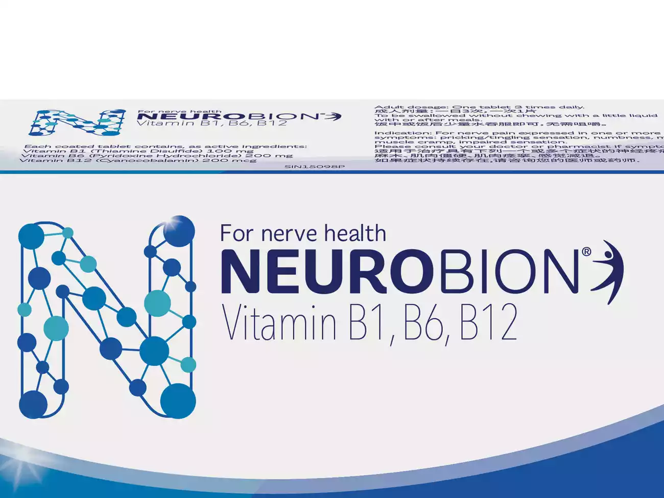 Συσκευασία NEUROBION με τρεις ενεργές βιταμίνες για νευρολογικές παθήσεις και ανεπάρκειες.