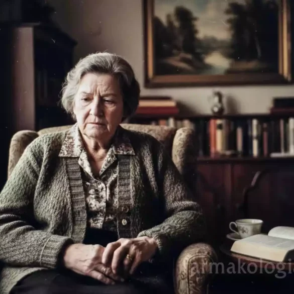 Ηλικιωμένη γυναίκα με μελαγχολική έκφραση, εικόνα για τα ψυχικά σημάδια της νόσου Πάρκινσον.