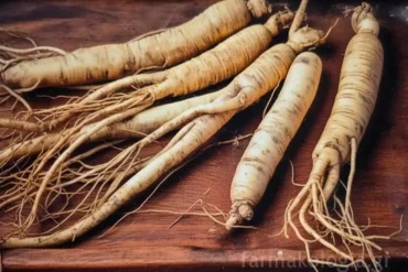 Οι χαρακτηριστικές ρίζες του Panax Ginseng (τζίνσενγκ) που χρησιμοποιούνται για τις φαρμακευτικές τους ιδιότητες.