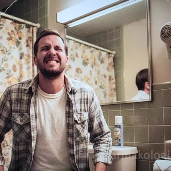 Ανατομία και αιμορροΐδες συμπτώματα - άντρας υποφέρει