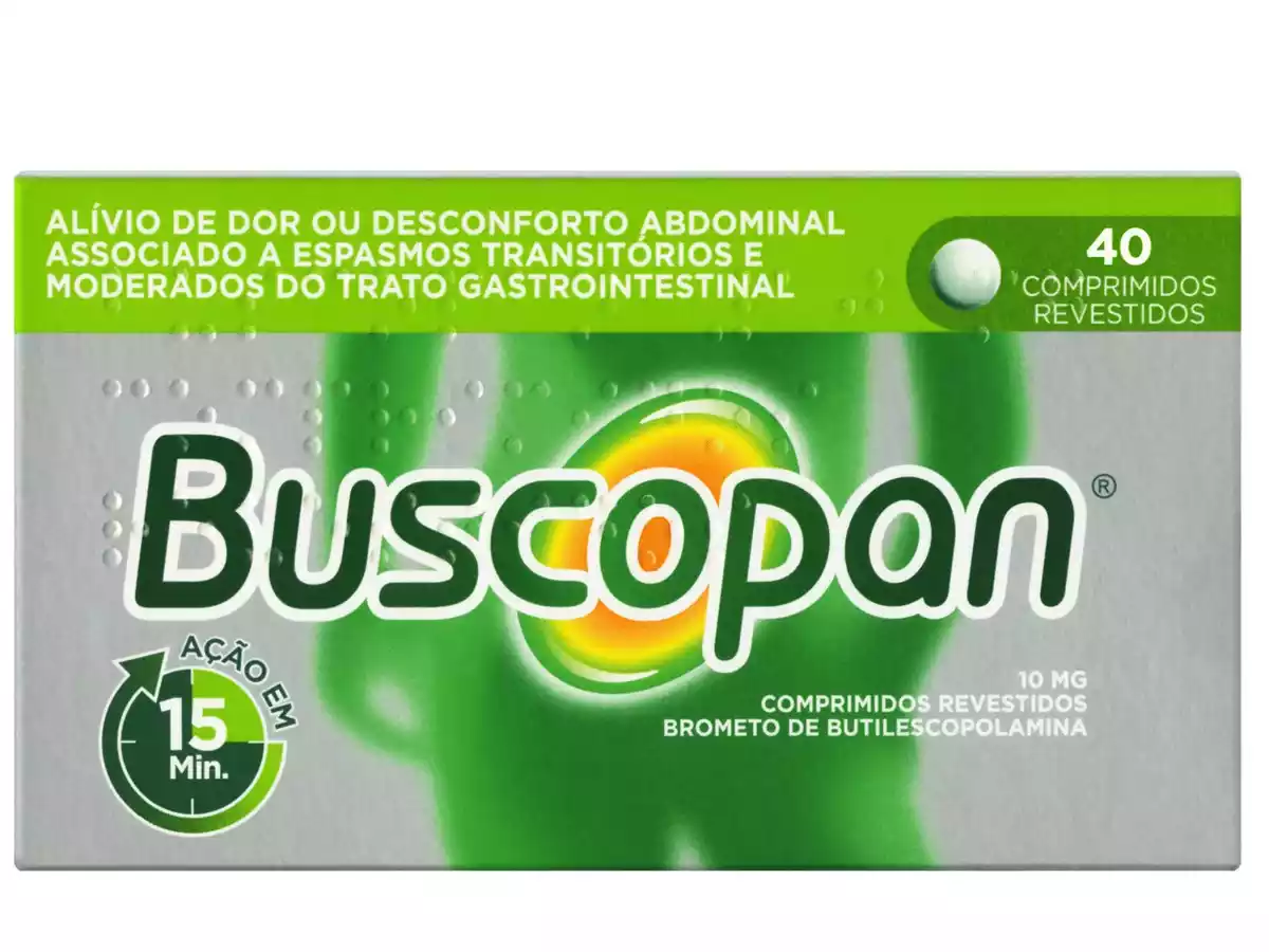 Η συσκευασία του φαρμάκου Buscopan περιέχει επικαλυμμένα δισκία βουτυλοσκοπολαμίνης.