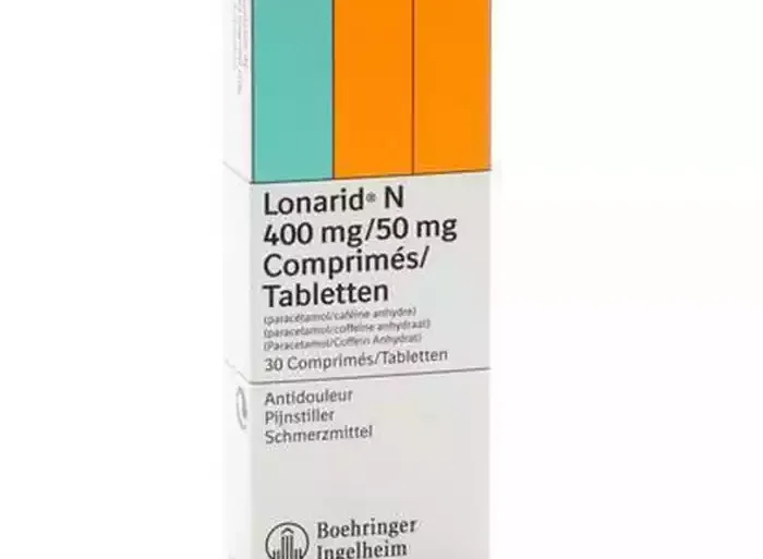 Κουτί φαρμάκου LONARID N (δισκία) σε λευκό ιατρικό φόντο.
