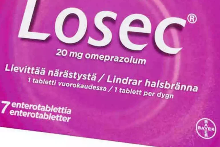 Πληροφορίες συσκευασίας για τα γαστροανθεκτικά καψάκια LOSEC (ομεπραζόλη).