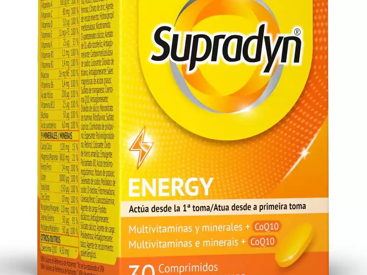 Αναβράζοντα δισκία Supradyn Energy με βιταμίνες και μέταλλα σε συσκευασία 15 δισκίων