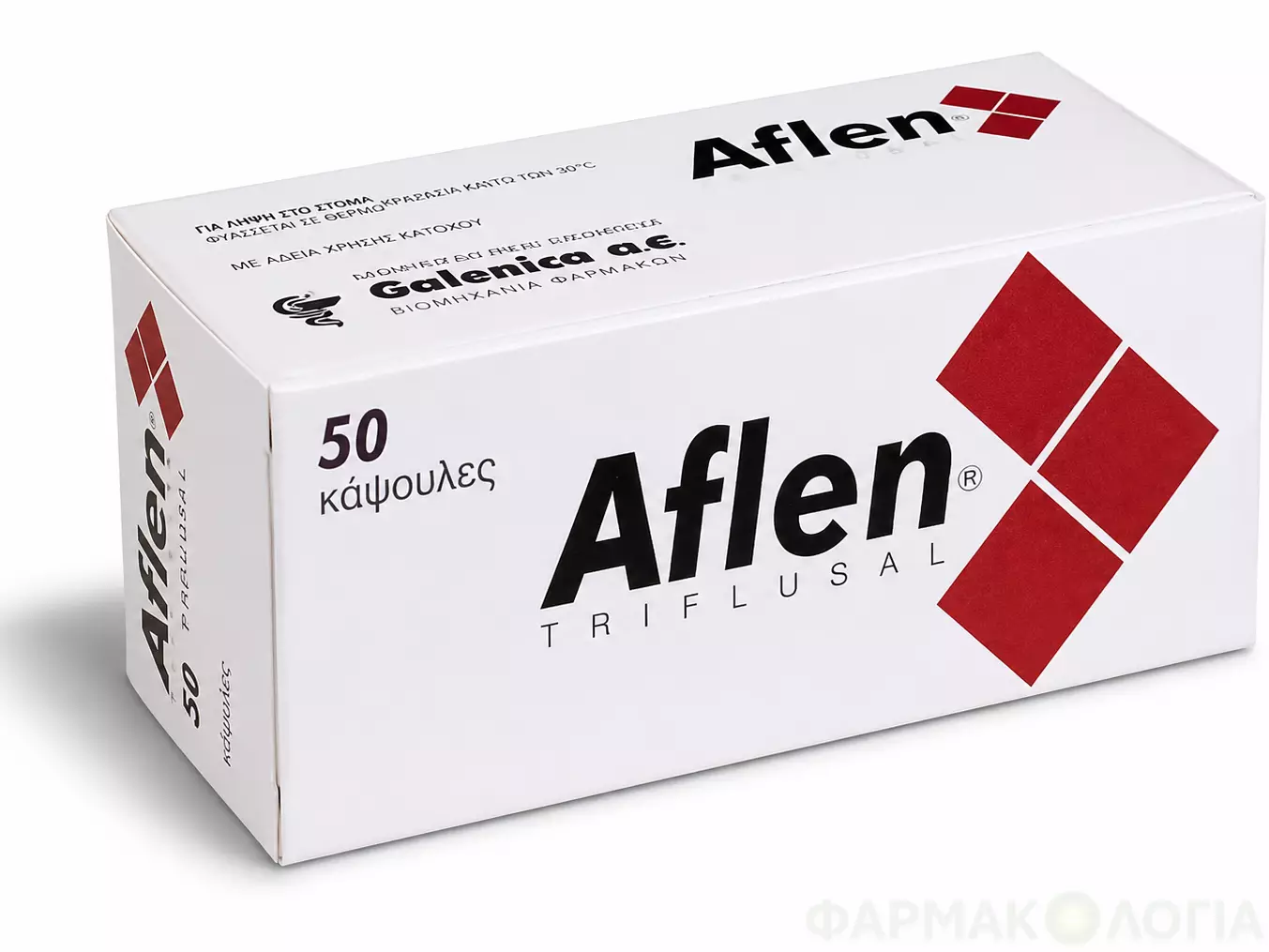 AFLEN συσκευασία φαρμάκου με τριφλουζάλη και πληροφορίες για χρήση και παρενέργειες.