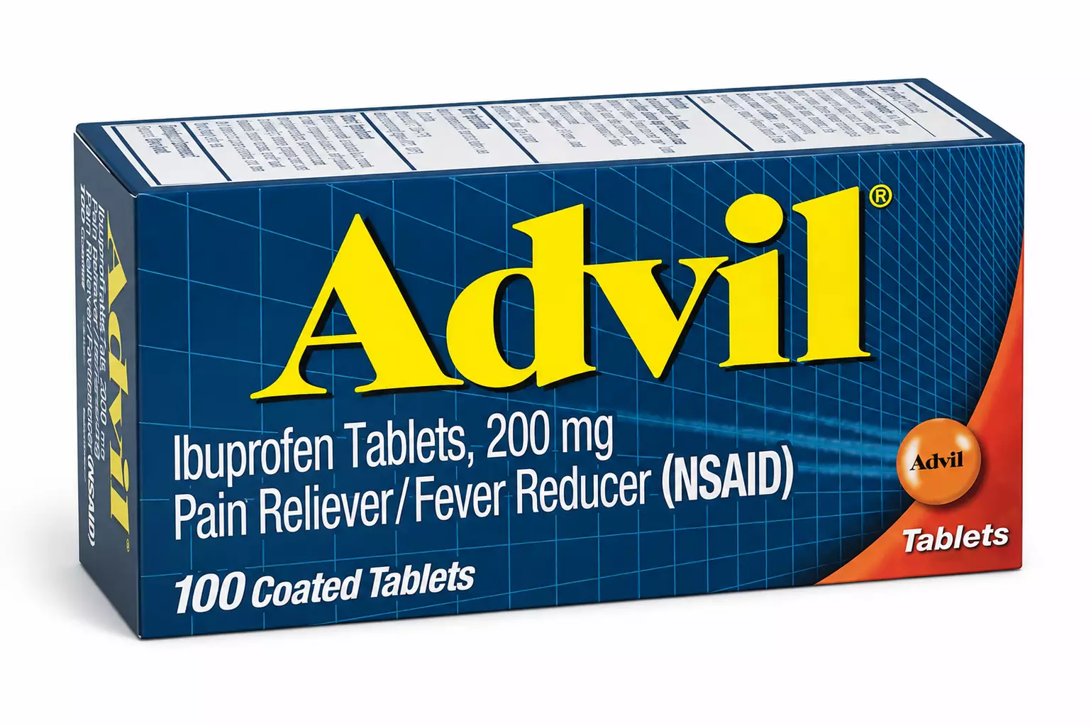Συσκευασία ADVIL με ιβουπροφαίνη για ανακούφιση πόνου, φλεγμονής και πυρετού με σωστή χρήση.